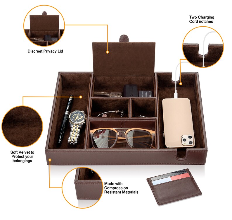 Nightstand Organizer Tray Valet Tray for Men Nightstand Etsy