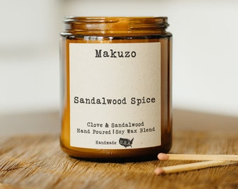 Clove and Sandalwood Wood Wick Candle | Sandalwood Spice Candle