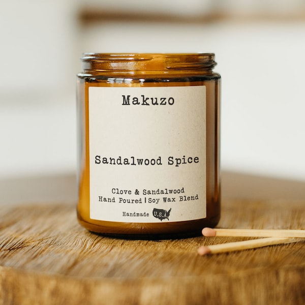 Clove and Sandalwood Wood Wick Candle | Sandalwood Spice Candle