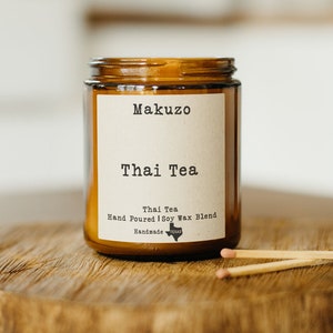Thai Tea Wood Wick Candle, Asian Candle, Boba Candle