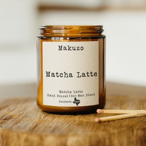 Matcha Latte Wood Wick Candle | Matcha Candle | Green Tea Candle | Asian Candle