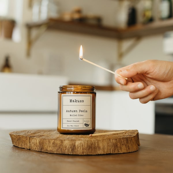 Mulled Cider Wood Wick Candle | Fall Candles | Food Scented Candles