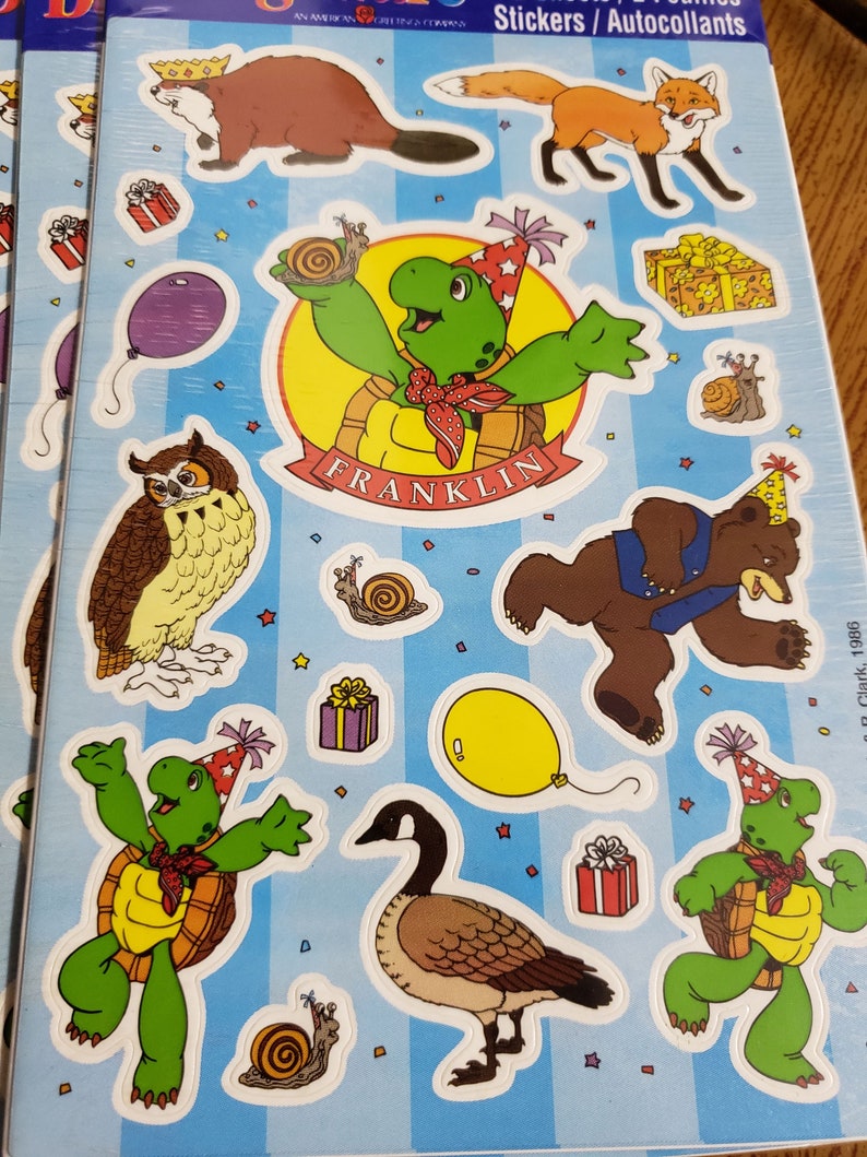 1990s Franklin Stickers still in Packaging Nick Jr. Franklin the Turtle ...