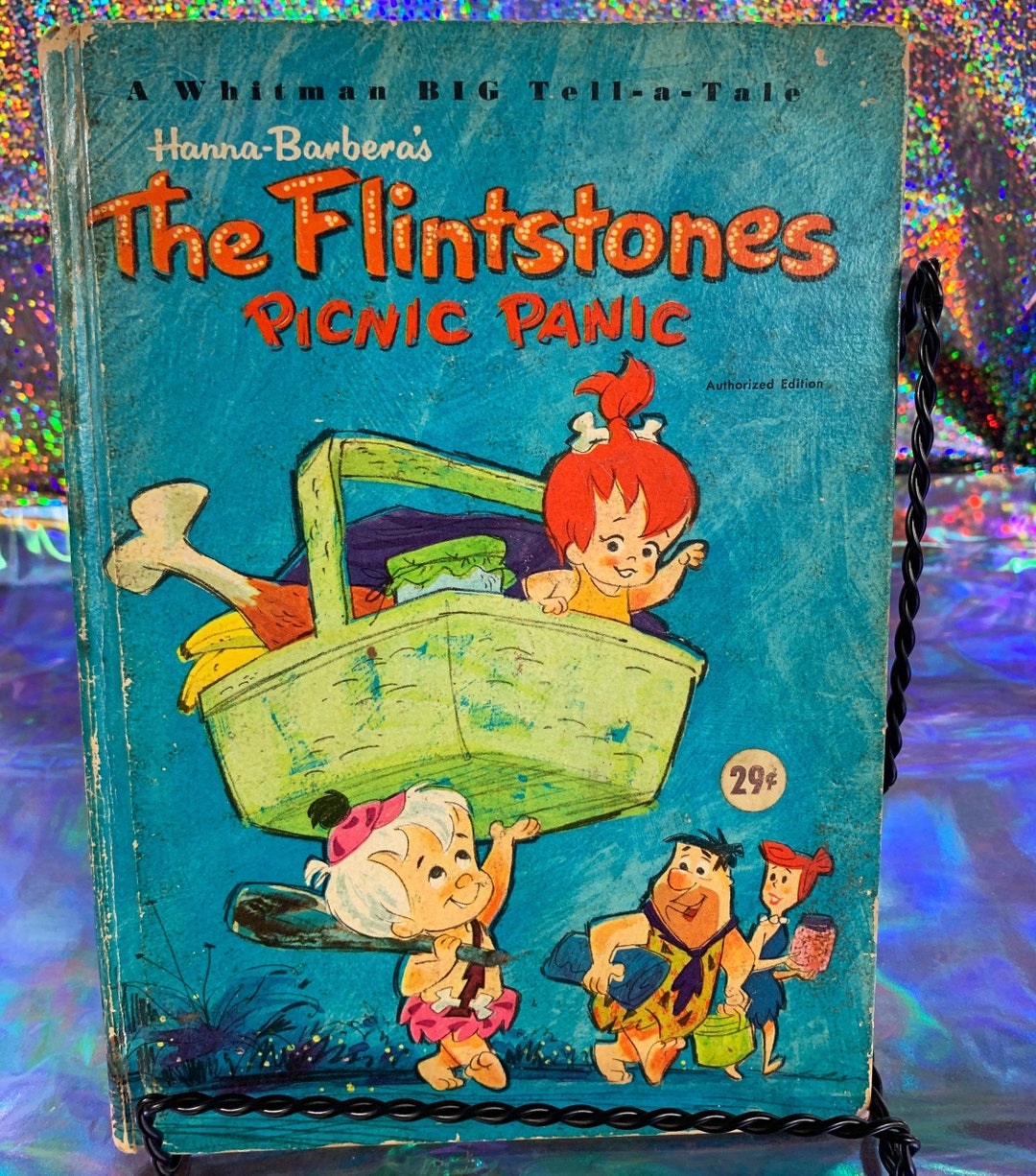 Vintage the Flintstones Book, Picnic Panic, 1965, Hardcover Children's Book, Picture Book, 1960s