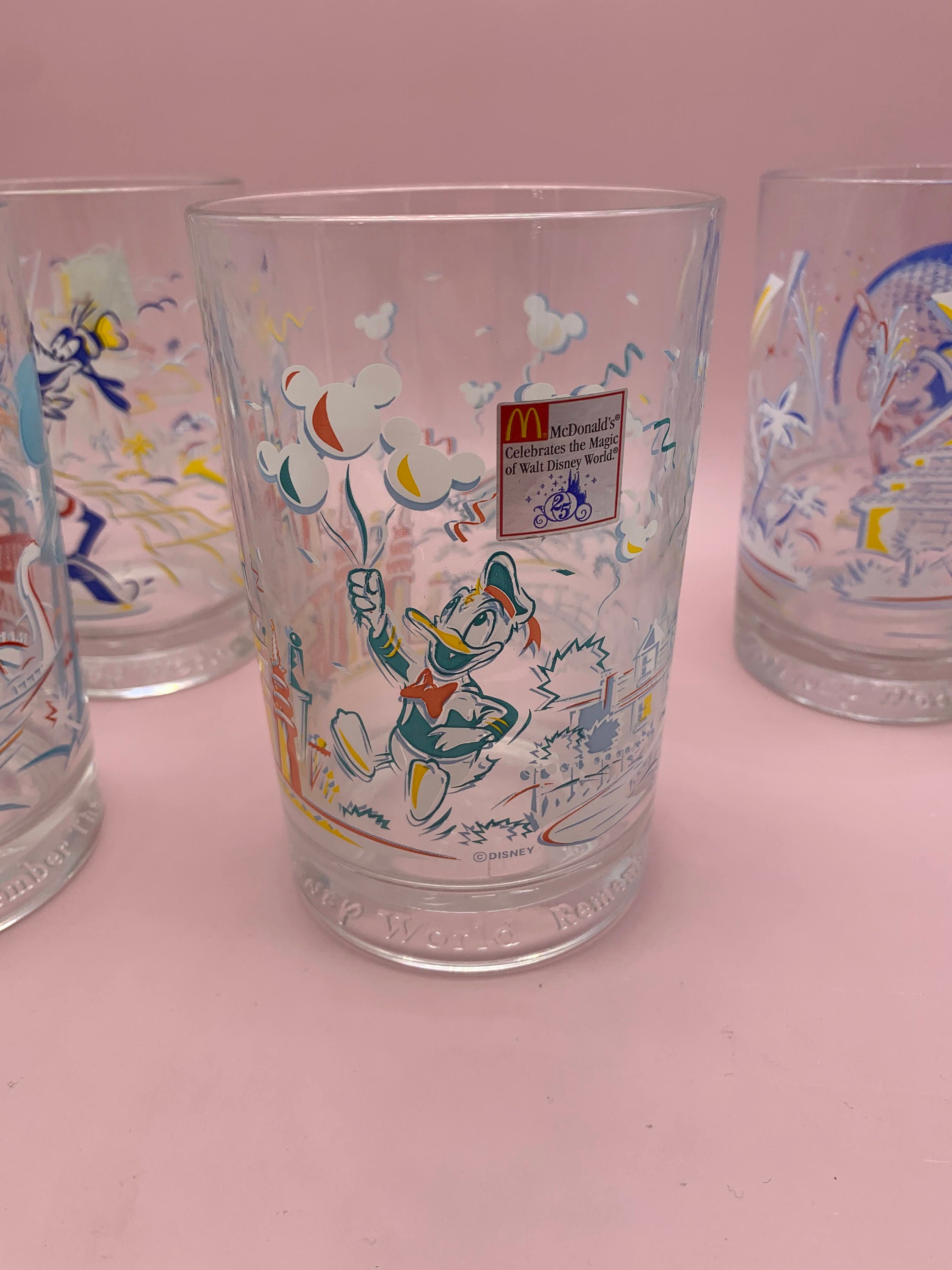 Vintage Mcdonalds Disney Glasses 25th Anniversary-set of 4 