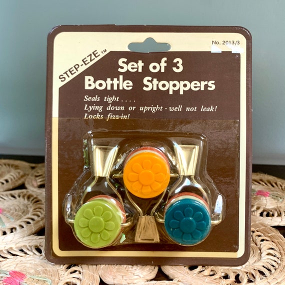 New Old Stock Flip Top Bottle Stopper With Flower Blossom Etsy