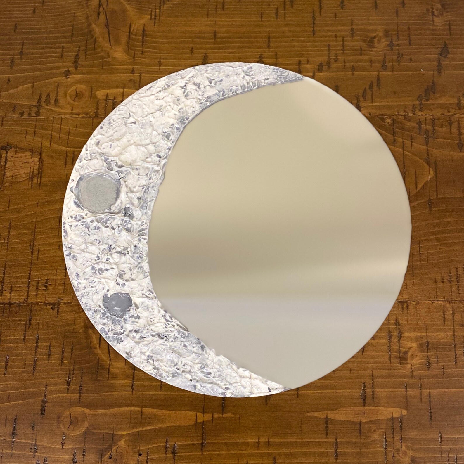 Moon Mirror 10 inch Half Moon Peruvian Mirror Inspired Wall Decor