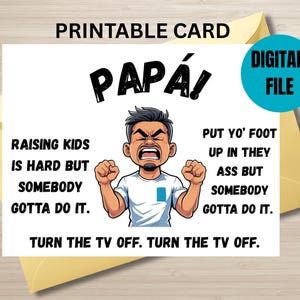 Lateinische Dad druckbare Geburtstagskarte, Print At Home Karte, Karte für Papa, alles Gute zum Geburtstag Papa