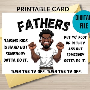 Afdrukbare vaderdagkaart, Afro-Amerikaanse papa-wenskaart, kaart thuis afdrukken