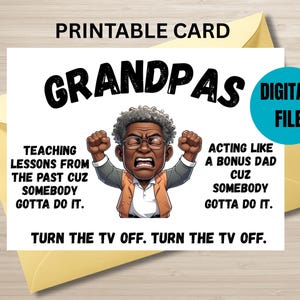 Tarjeta del Día del Padre para el Abuelo, Tarjeta de Felicitación para el Abuelo, Tarjeta Imprimible para Papá, Descarga Instantánea, PDF y JPG