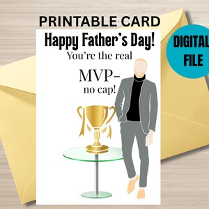 Carte de fête des pères imprimable, voeux de bonne fête des pères, carte de père MVP, téléchargement immédiat