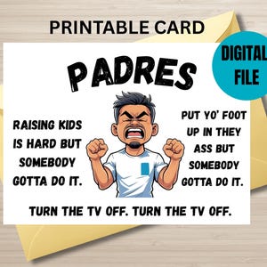 Tarjeta de felicitación del Día del Padre, tarjeta para el Día del Padre, tarjeta para imprimir en casa para papás, PDF y JPG