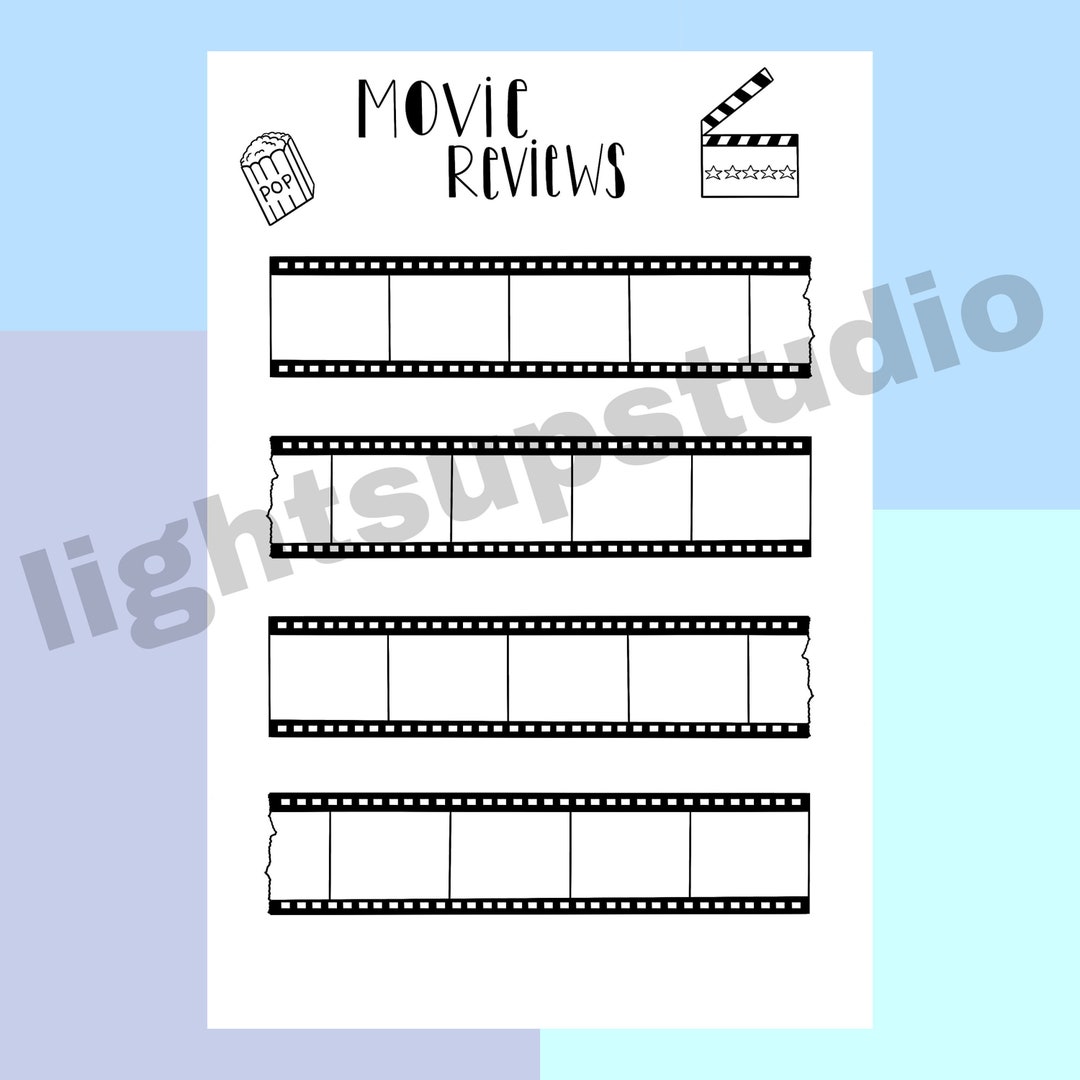 PDF DIGITAL DOWNLOAD Movie Review Bullet Journal Page - Etsy