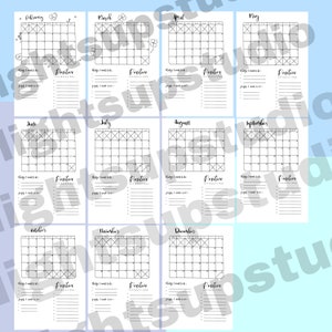 PDF | DIGITAL DOWNLOAD | bullet journal month overview bundle