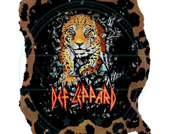 Rock and roll band music png, digital download, leopard clipart, sublimation designs download, instant download