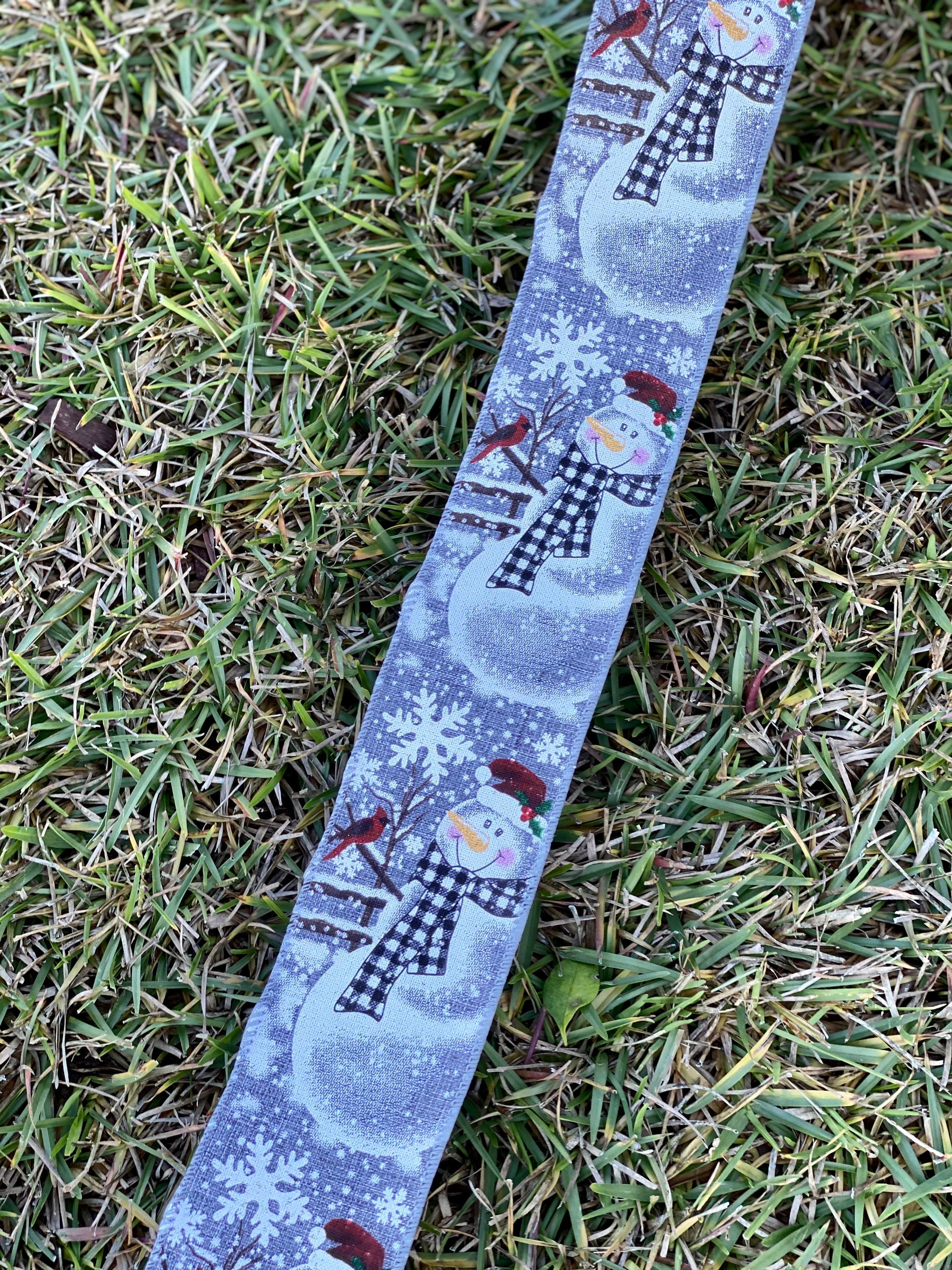 Snowman Ribbon - Wired Ribbon, Make your own bow, Christmas Ribbon, Winter  Ribbon, 5 yards, 10 yards