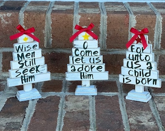 Christmas Tree Ornaments - Farmhouse Christmas, Rustic Christmas, Christmas ornaments, trendy ornaments, gift ornaments, Christmas Gift