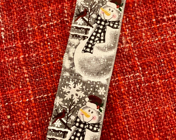 Snowman Ribbon - Wired Ribbon, Make your own bow, Christmas Ribbon, Winter Ribbon, 5 yards, 10 yards