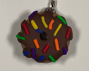 Polymer Clay Donut Keychain