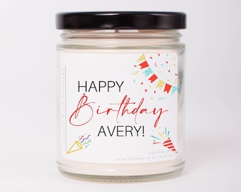 Personalized Birthday Gift, Soy Candle, Cute Birthday Gift, Birthday Gift for Friend, Birthday Gift for him, Birthday Gift for her