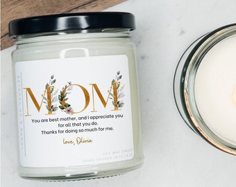 Personalized Mother's Day Gift, Soy Candle, Gift for Mom, Cute Gift for Mother's Day, Birthday Gift for mom, Gift for Mom, Gift for Stepmom