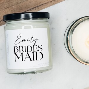 Personalized Bridesmaid Proposal, Soy Candle, Bridesmaid Gift, Bridal Party Proposal Gift, Custom Bridesmaid Gift, Will you be my Bridesmaid