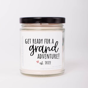 Grandparent Pregnancy Announcement, Soy Candle, Get Ready for a Grand Adventure, Baby Announcement to Grandparents, Grandparents Baby Reveal