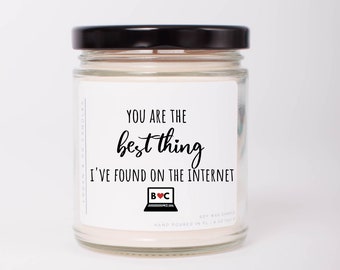 Internet Dating Gift, Soy Candle, Personalized Gift, Custom Candle, Anniversary Gift, Gift for Valentine's Day, Online Dating, Gift for Him