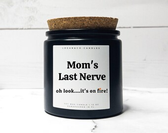 Funny Mother's Day Gift, Wood Wick Soy Candle, Black Matte Candle, Gift for Mom, Birthday Gift for Mom, Funny Gift for Her