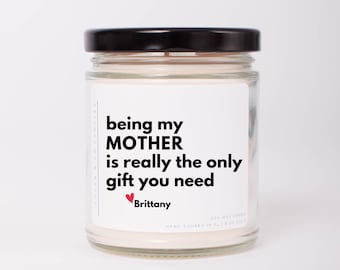 Personalized Soy Candle Gift for Mom: Funny Mother's Day Candle