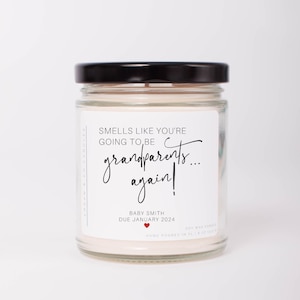 Grandparent Pregnancy Announcement, Soy Candle, You're going to be Grandparents again, Second Pregnancy Announcement, Baby Announcement