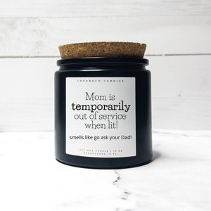 Funny Mom Soy Candle: Black Matte Jar with Wood Wick