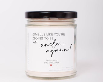 Uncle Pregnancy Announcement, Soy Candle, You're going to be an Uncle again, Second Pregnancy Announcement, Baby Reveal for Uncle