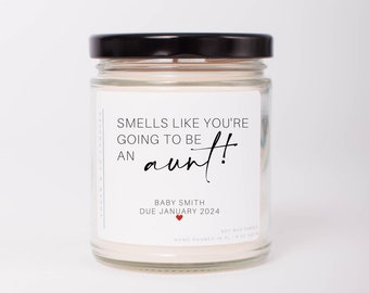 Aunt Pregnancy Announcement, Soy Candle, You're going to be an Aunt, Auntie Pregnancy Announcement, Baby Reveal for Sister, Aunt to be