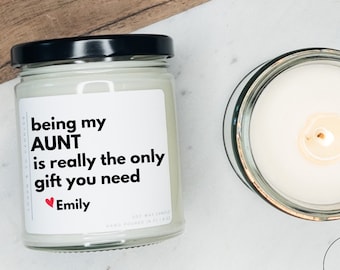 Gift for Aunt, Soy Candle, Cute Gift for Aunt, Birthday Gift for Aunt, Christmas Gift for Aunt, Personalized Gift for Aunt, Best Aunt Gift