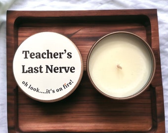 Set of 5 Tins, Funny Gift for Teacher, Teacher Gift Basket, Teacher's Last Nerve, Christmas Gift for Teacher, Thank you gift for Teacher