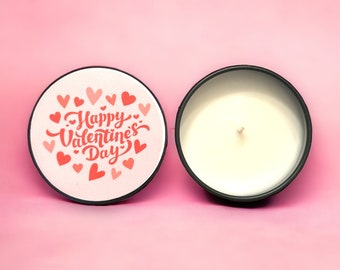 Set of 5 Valentine's Day Soy Candle Tins: Party Favors