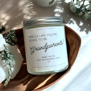 Grandparent Pregnancy Announcement Soy Candle You&#39;re Going to Be Grandparents Cute Pregnancy Announcement Baby Announcement Baby Reveal