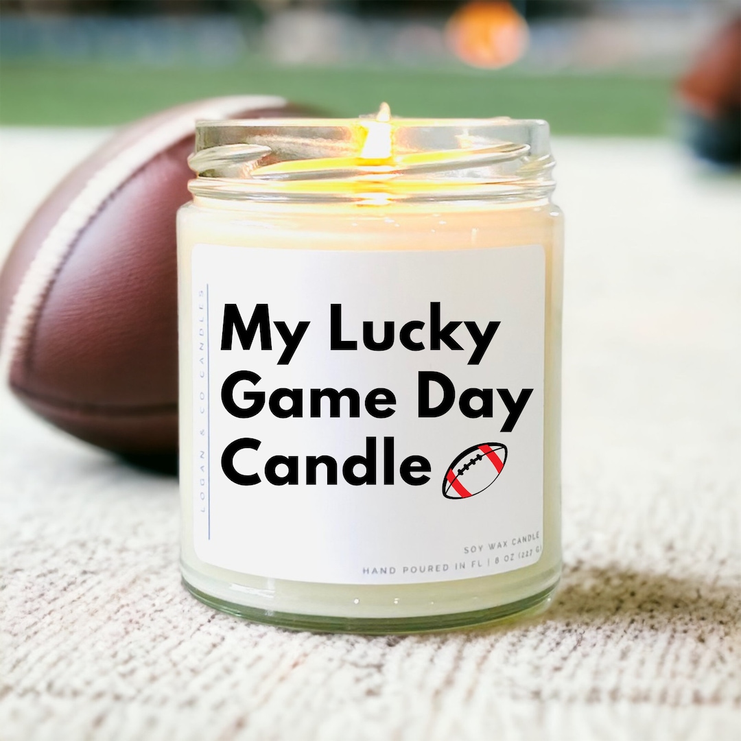 My Lucky Game Day Soy Candle, Football Decor, Football Candle, Football