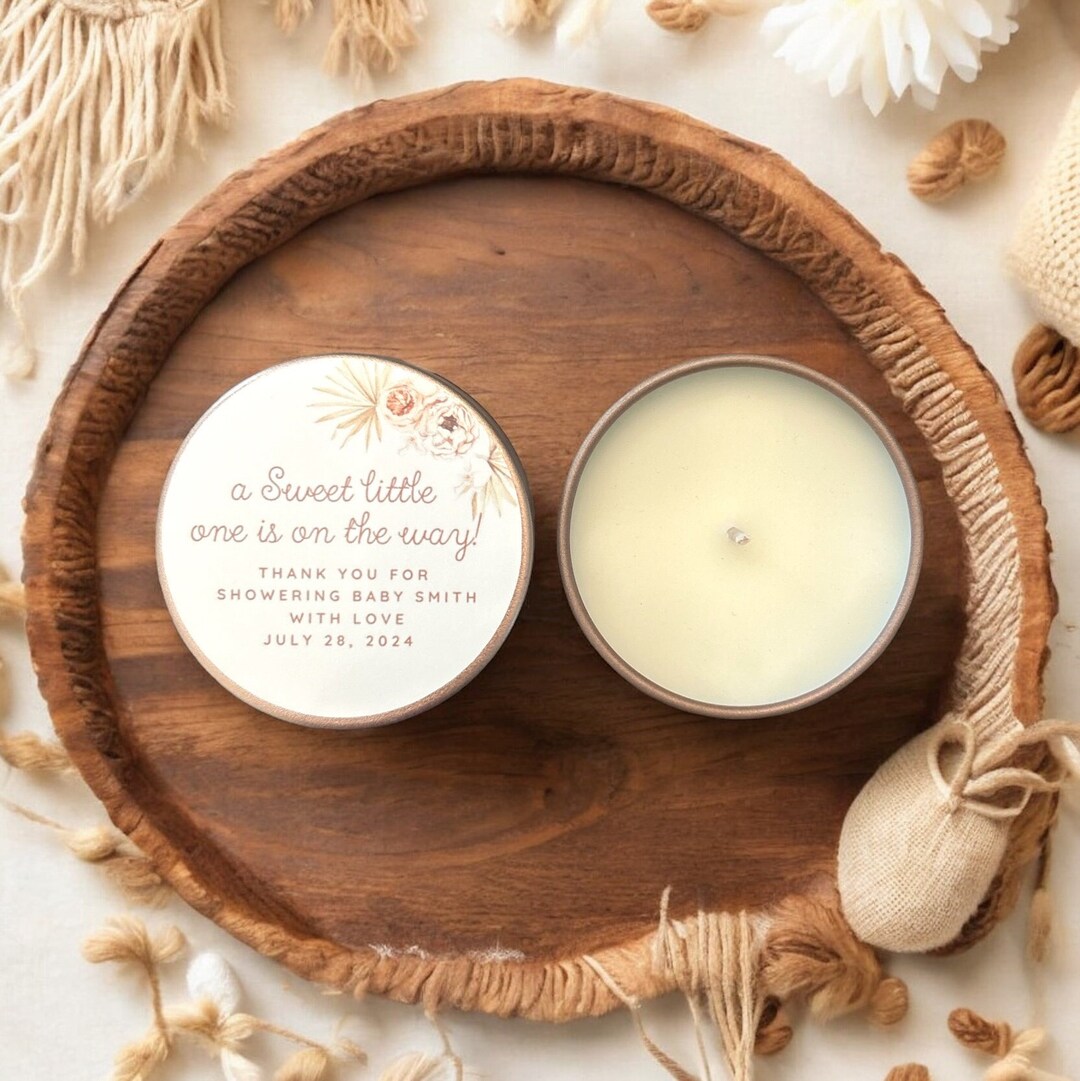 Boho Baby Shower Favors: Personalized Soy Candle Tins, Set of 10 - Etsy
