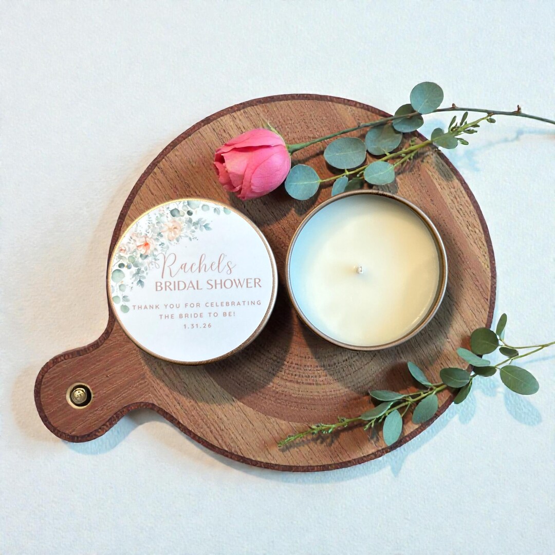 Personalized Floral Bridal Shower Soy Candle Favors: Flowers and ...