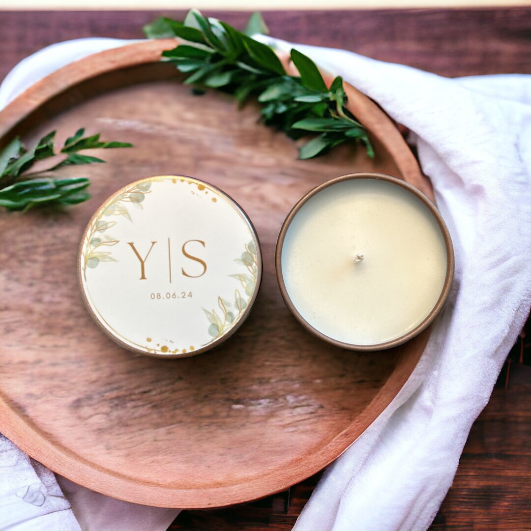 Personalized Wedding Favor Candles: Set of 10 Soy Candle Tins - Etsy
