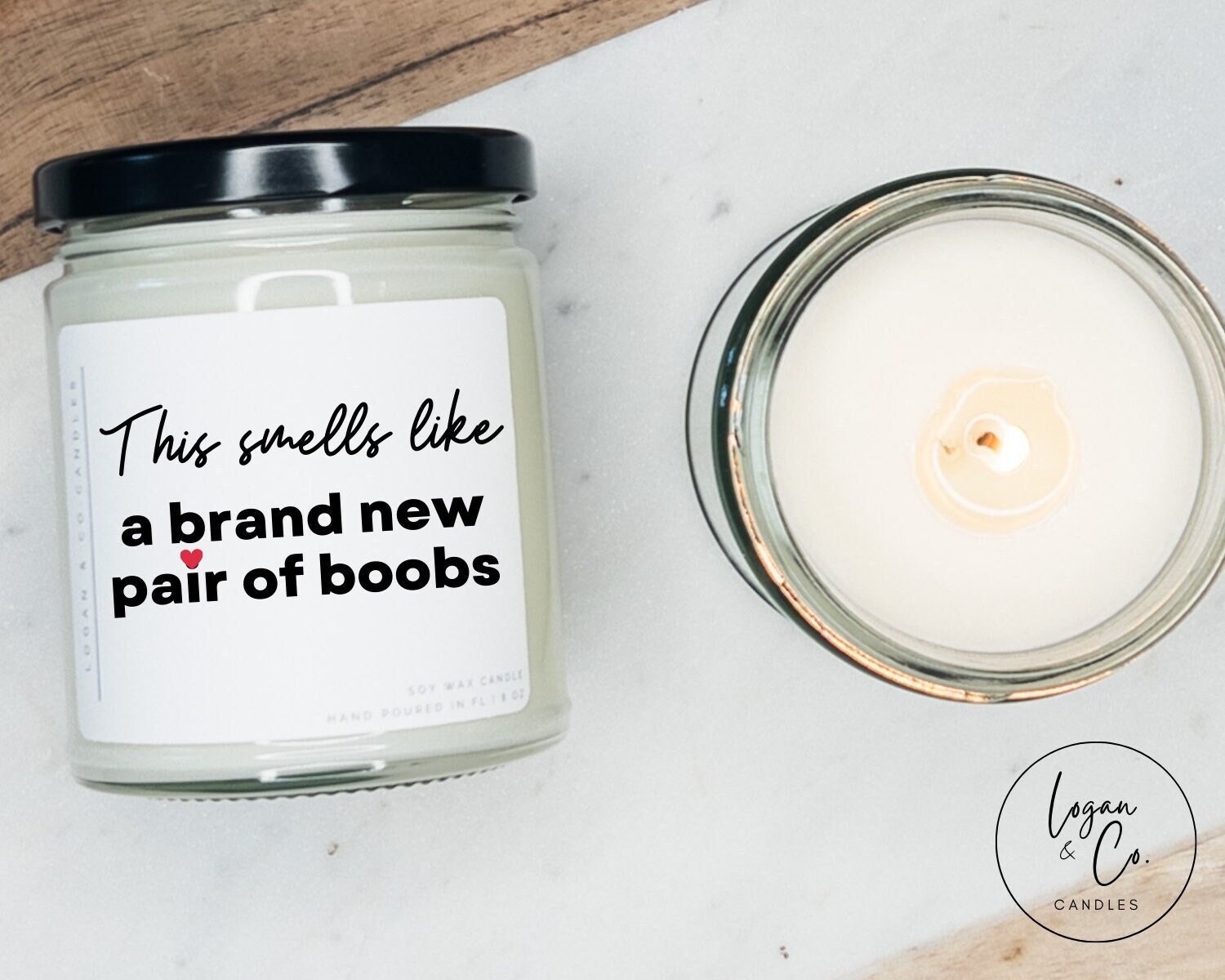 Smells Like a Brand New Pair of Boobs, Funny Boob Job Gift, Soy Candle, New Boobs, Boob Job Card, Fake Boobs Gift, Boob Enhancement
