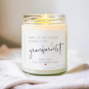 Grandparent Pregnancy Announcement, Soy Candle, You&#39;re Going to Be Grandparents, Cute Pregnancy Announcement, Baby Announcement, Baby Reveal