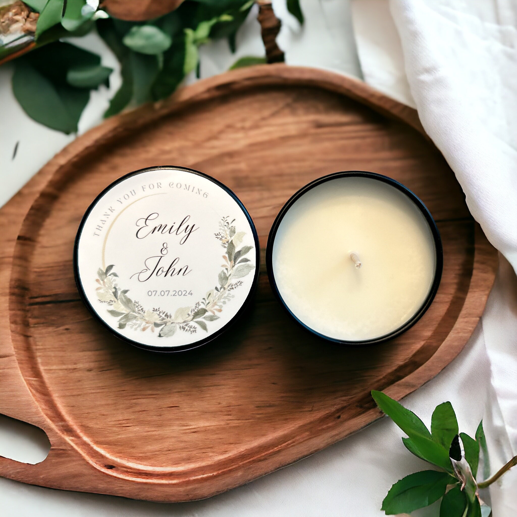 Personalized Fall Wedding Favor Candles: Soy Wax Tins, Set of 10 - Etsy
