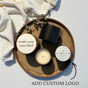 Custom Logo Candle Favors: Create your own Label, Business Gifts