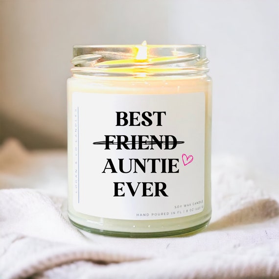 Best Friend Aunt Ever Gift, Soy Candle, Baby Announcement, Friend - Main Image