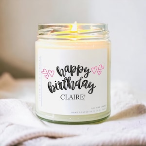 Birthday Gift, Soy Candle, Personalized Birthday Candle, Custom Birthday Gift, Gift for Friend, Gift for Her, Gift for Him,