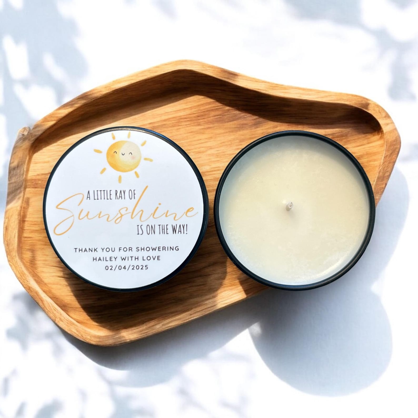 Personalized Soy Candle Baby Shower Favors: Little Ray of Sunshine, Set ...
