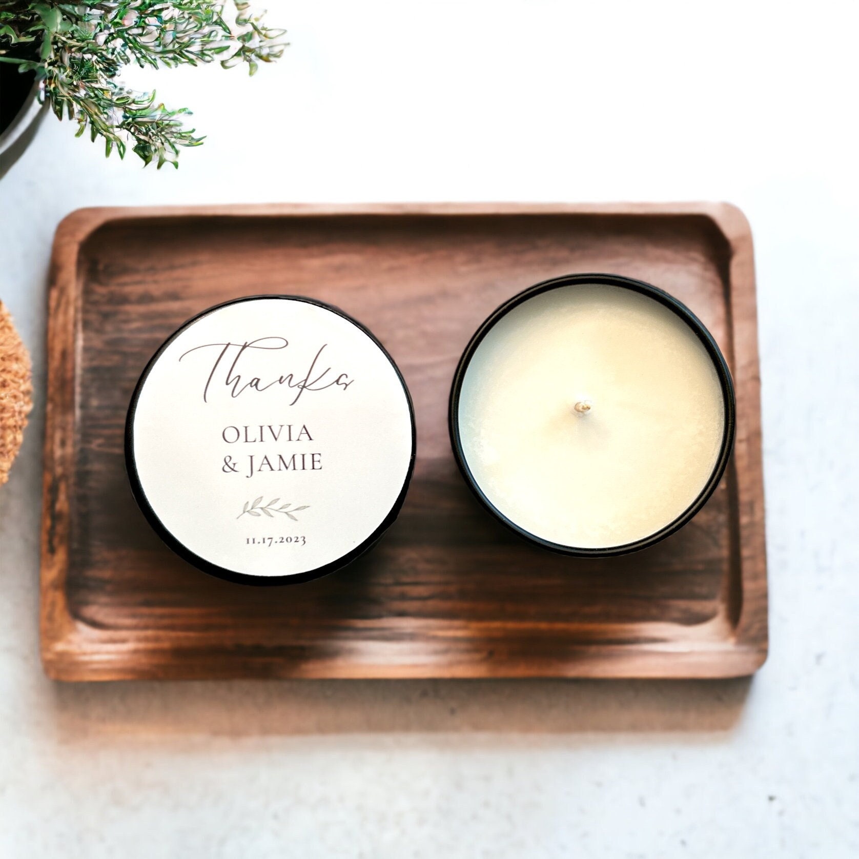 Personalized Wedding Favor Candles: Soy Wax Tins, Set of 10 - Etsy